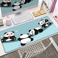 HD New Cartoon Cute Panda Mouse Pad Extended Laptop Keyboard Mat Large Gaming Home Work Mousepad Laptop PC Computer XXL Desk Mat