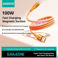 SAMZHE Magnetic USB C Cable for iPhone 17/16 Pro/15, Car Charger Cord Type-C to Type-C, Auto Self-Retractable, for Car and Phone