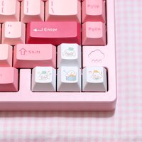 Cute Sanrio My Melody Cinnamoroll Keycaps Anime Cartoon White PBT Keycaps for Cross Axis Mechanical Keyboard Replacement Keycap