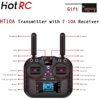 Hot RC HT10A 2.4Ghz 10CH Remote Control Transmitter HT-10A with F-10A Receiver for RC Airplane Aircraft Drone RC Boat Car Model