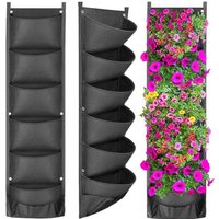4/7-Pocket Indoor Outdoor Wall Balcony Vertical Garden Planter Bag with Square Shape and Soft Felt Material