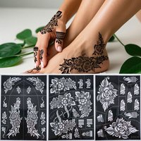 Hollow Henna Tattoo Template Body DIY Painting Tools Henna Flower Tattoo Stencil for Women
