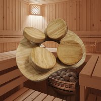 Wooden Sauna Headrest with rotatable disc,Sauna Accessory