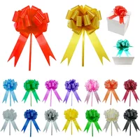 30pcs Christmas Garland Flower Ribbon Holiday Wedding Party Gift Box Packaging Ribbon Stereoscopic Spherical Hand Pulled Flower