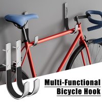 Wall Mount Bicycle Storage Hook With Anti-Scratch Rubber Padding Space-Saving Bike Wall Hanger Multi-Functional Indoor Bike Rack