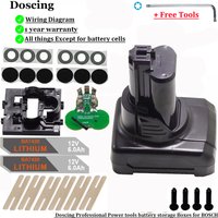 Doscing Battery Case Accessories with PCB DIY BAT412A BAT411 for Bosch 10.8V 12V BAT414 BAT412A BAT413A BAT420 D-70745GO