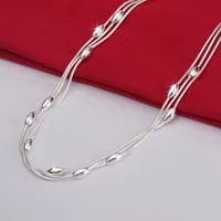 High quality fashion 925 Sterling Silver Charms beads Necklace for women trends Jewelry party wedding accessories