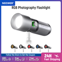NEEWER Basics RGB Photography Flashlight 4 Colors/20 GOBO Filters/CRI95+/7500mAh 10W 6300K Portable LED Video Spotlight
