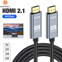 HDMI 2.1 Cable HDMI Cord 8K 60Hz 4K 120Hz 48Gbps EARC ARC HDCP Ultra High Speed HDR for HD TV Laptop Projector PS4 PS5 5M