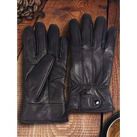 AliExpress Mens Winter Black Fuax Leather Gloves For Driving Warm Fleece Lined Gloves Cold Warm Cycling Gloves High-end Durable Gloves