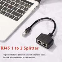 RJ45 Ethernet Cable Splitter Network Adapter, Ethernet Splitter 1 to 2 Cable Suitable Super LAN Ethernet Connector Adapter Cat 6