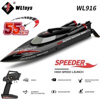 WLtoys WL916 RC Boat 55KM/H Brushless 2.4G Radio Electric High Speed Super Racing Boat Model Water Speedboat Kids Gifts RC Toys
