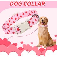 Dog Collar with Love Anti-Lost Pull Heart Pattern Adjustable Comfortable Neck Collar for Small Medium Large Dogs Pet Supplies