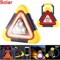 3-in-1 Solar Notfall Dreieckige Warnleuchte Sicherheit Notfall Panne Alarm Lampe Tragbare Solar Licht für Camping Arbeiten