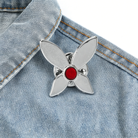 Anime Peripheral Miracular Enamel Brooch Cute Funny Butterfly Metal Badge Lapel Pin Cosplay Jewelry Accessories Fan Gift