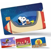 Anime S-Snoopy Cute Cartoon Dog 4pcs 1Set of VISA credit card subway access card waterproof stickers