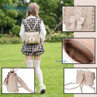 Y2K Jirai Kei Bolsas Mujer Girls Women Bag Elegant Bow Crossbody JK PU Leather Lolita Bag Sweet School Pink Black Bag