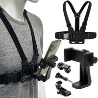 All In One 6pcs Action Camera Kit Mobile Phone Head Strap Chest Strap Mount Adjustable for GoPro Hero 13 Rotatable Phone Holder