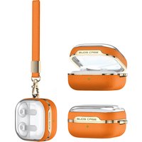 For Buds4Pro Leather Hard Case For Samsung Galaxy Buds4 Wireless Bluetooth Earphone Accessories Protective Sleeve With Bracelet