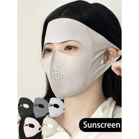 AliExpress NONE Men & Women's Cooling Ice Silk Riding Mask Veil Full Face Sun Protection Mask - For Beach, Running & Summer Outdoor Activities