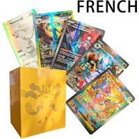 180Pcs Shiny Pokemon PTCG Cards in French Letters Charizard Arceus Vstar Vmax GX MEGA Kids Gift Game Collection Card Rainbow