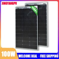 Bifacial Solar Panel 100w 200W 18V Transparent Solar Panels Monocrystalline Solar Cell For 12V Battery Charge System Kit
