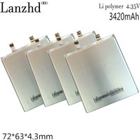 1-12Pcs Li Polymer 4.35V 3420mah Rechargeable Battery 436372 Li-ion Polymer 3.7V Li Batteries For Solar Lamp Power Bank Radio