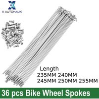 X Autohaux Bicycle Spoke Kit 14G 235mm 240mm 245mm 250mm 255mm Length Bike Wheel Spoke with Nipples Carbon Steel Black 36 Pcs