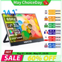 Przenośny monitor 14,1 cala 1080P IPS 100% SRGB Przenośny ekran do gier ze stojakiem do laptopa PS5/4 Switch Xbox Raspberry Pi