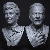 Resin Model figure Bust, 1/10 Jack and Cindy, old version, GK, Unassembled and unpainted kit