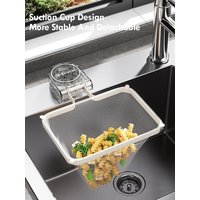 Kitchen Sink Filter Rack Suction Cup Iron Drain Filter Screen Household Strong Load-Bearing Foldable Upright