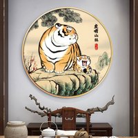 Tiere Tiger Muster DIY Kreuzstich Komplettset Bedruckter Stoff Stickset Baumwollfaden Handarbeit Heimdekoration