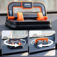 2in1 Dashboard Car Phone Holder 360 Rotation Navigation Phone Bracket Non-slip Silicone Mount Parking Phone Number Plate