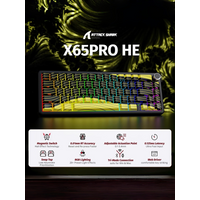 ATTACK SHARK X65PRO HE Rapid Trigger Wireless Gaming Keyboard, 0.01mm RT Accuracy 8KHz Polling Rate Wired Keyboard with Magnetic Switch, Tri-Mode, Adjustable Actuation, RGB Lighting for PC/Mac/Gamer
