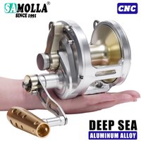 SAMOLLA CNC Aluminum Alloy Trolling Drum Fishing Reel 30W/50W 20-28KG Slow Jigging Reel Boat Deep Sea Saltwater Accessories