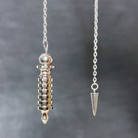 Openable Silver Color Metal Pendulum for Divination Dowsing Reiki Heavy Copper Egypt Isis Pendulums Energy Healing Pendulos X383