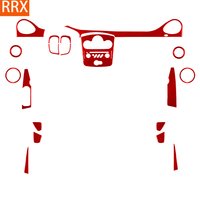 For Renault Clio 3 2006-2012 Red Carbon Fiber Stickers Instrument Air Vent Centre Radio AC CD Panel Car Accessories Decorative