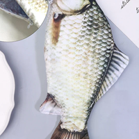 Pencil Bag Carp Pen Bag Realistic Fish Shape Make-up Pouch Pen Pencil Case With Zipper Back To School Pencil Pouch Pen Bag