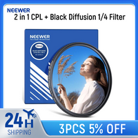NEEWER 2 in 1 CPL + Black Diffusion 1/4 Filter Circular Polarizing Glare Reduction Cinematic Soft Dreamy Mist Camera Lens Filter