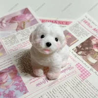 Puppy Taba Squishy White Dog Fidget Toy Cute Animal Funny Squeeze Toy Stress Relief Toy For Children Party Favors Christmas Gift
