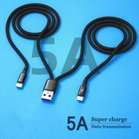 1.2M 2In1 Y Splitter Charging Cable 5A Fast Charging Wire Dual Port Type C USB Universal Braided Cord for Samsung Huawei Xiaomi