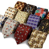 New 8cm Polyester Retro Men's Tie Artist Designer Panda Horse Flower Printed Wedding Business Soft Necktie Accessories Gifts
