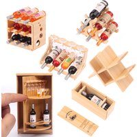 1Set Miniature Mini Red Wine Glass Rack Goblet Set Model Home Furniture Decor Toy Doll House Accessories