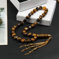 8mm square tiger eye stone bead bracelet with gold long knife pendant bracelet - Comes with exquisite gift box