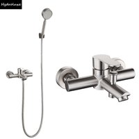 Bathroom Shower Faucet 304 Stainless Steel Mixer Tap Hot and Cold Bathtub Mixing Switch Triple Hot and Cold Valve Shower Sets
