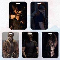 L-Leon Scott Kennedy Card Holder Durable With Carabiner Name Tag Vertical ID Badge Holders Credentials Protection