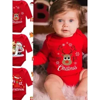 2023 Infant Newborn My First Christmas Rompers Baby Boys Girls Bodysuit Born Crawling Long Sleeve Jumpsuits Festival Party Gifts