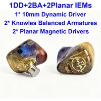 VERITUS IEM Earphones Hifi Headphones in Ear Monitors Earbuds Planar Wired Headphone 1DD+2BA+2PMD Hybrid Earphone 2pin IEMs