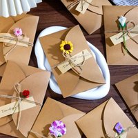 Gifts handmade greeting cards national trend cultural and creative retro kraft paper dried flowers holiday blessing wholesale