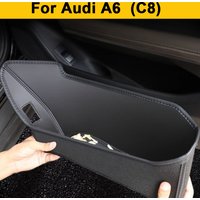 For Audi A6 Allroad C8 2018-2025 Car Door Slot Storage Box Cover Leather Glove Box Protective Pad Barrel Interior Accessories